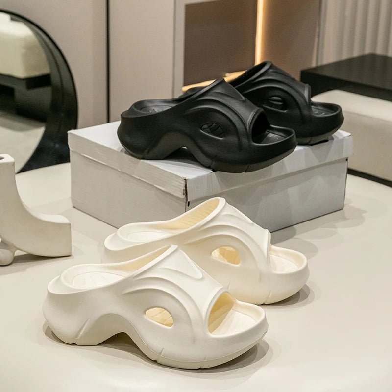 Chunky Platform Slippers for Women Summer Comfortable Wedge Heels Sandals Woman Solid Non Slip EVA Thick Sole Slides Shoes