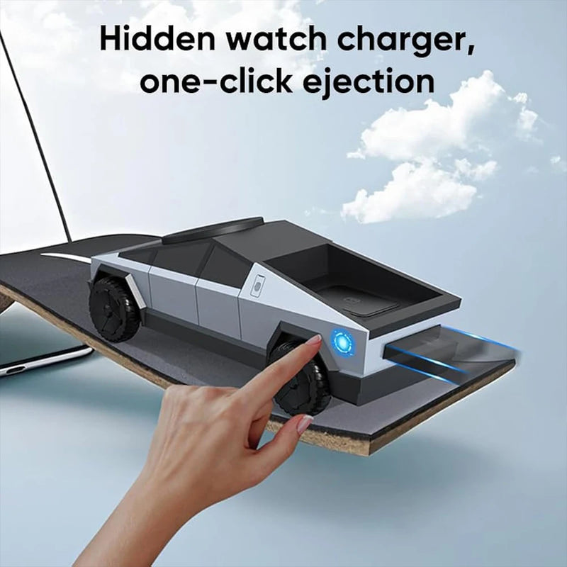 Cybertruck Qi2 3-in-1 CyberDock Wireless Charger – Fast Magnetic Charging Station for iPhone 16/15/14 Pro Max, AirPods & Apple Watch
