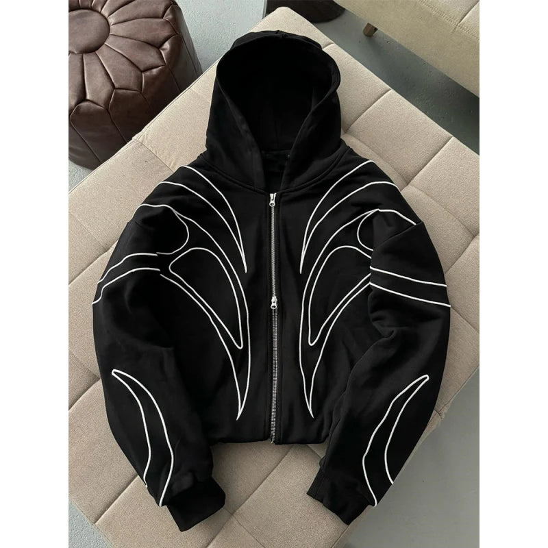 Y2K retro American style new street trend hoodie, unisex loose sweatshirt jacket