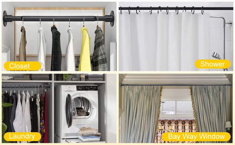 Closet Rod, Adjustable Closet Rods for Hanging Clothes,Closet Rod Extender Closet Organizer,Heavy Duty Closet Bar