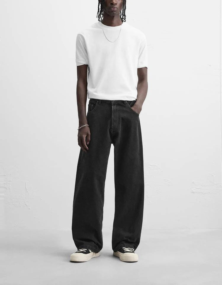 Men’s Retro Cotton Denim Jeans – Loose Fit Straight-Leg Casual Trousers, Comfortable and Wear-Resistant for Autumn & Winter