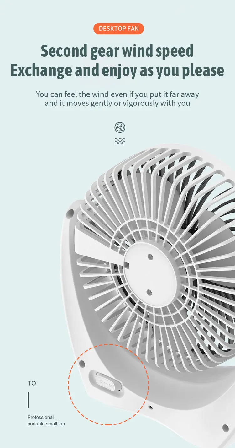 Portable Mini USB-Charged Desk Fan for Desktop Use - Compact and Convenient!
