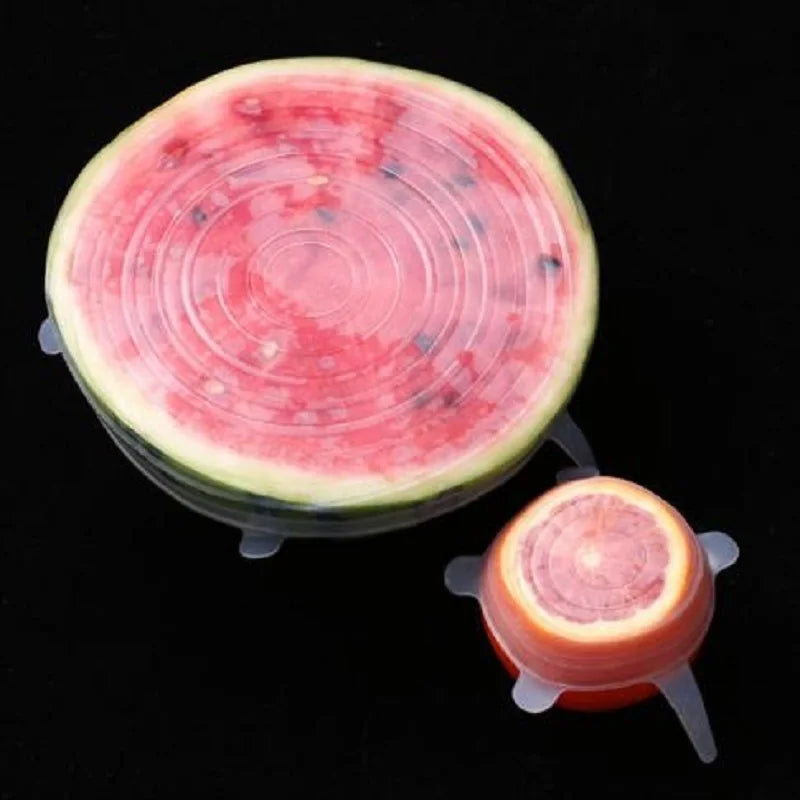 6Pcs Silicone Stretch Lids, Food Bowl Covers, Reusable Food Saving Covers, Retractable Multifunctional Fresh-keeping Lid