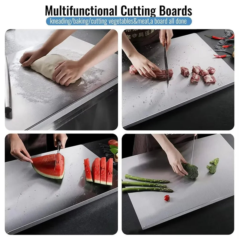 Stainless Steel Cutting Board Multifunctional Cut Vegetables and Meat Chopping Board Home Kitchen Rectangular Board