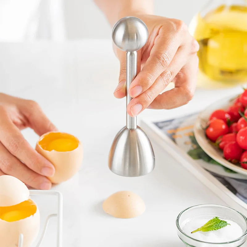 Egg Shell Opener Hard Soft Boiled Egg Cups Stainless Steel Egg White Yolk Separator Eggshell Cutter Remover Kitchen Tools Gadget