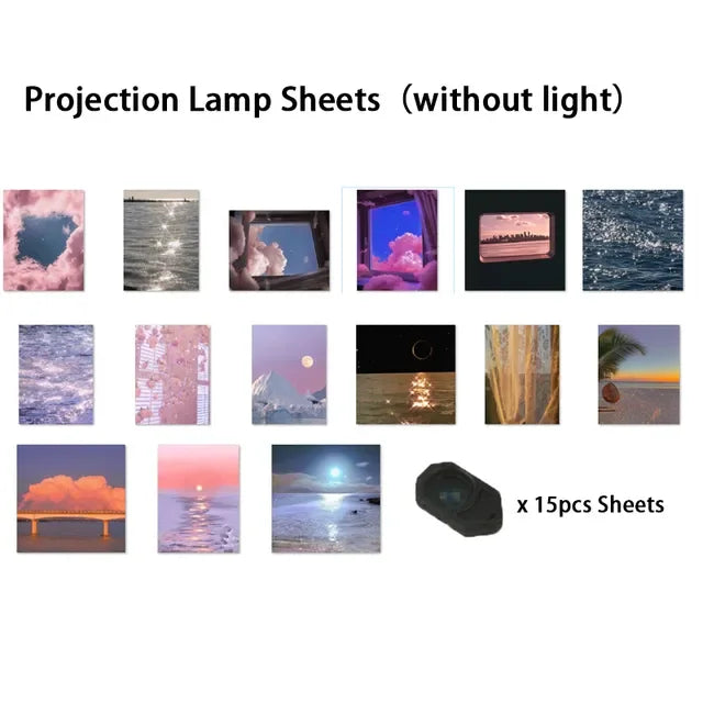 Scenery Projection Lamp Night Light Photo Prop Creative Background Planet Sunset Landscape Projector Light Party Decor ночник