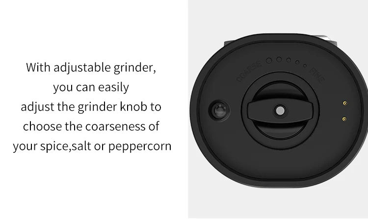 Rechargeable Electric Salt And Pepper Grinder Set with Charging Base Stainless Steel Automatic Salt Pepper Grinder Spice Mill