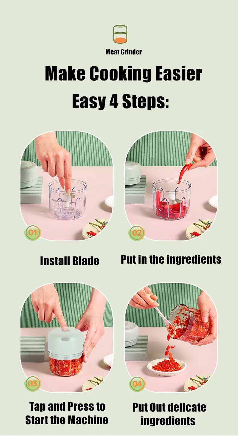 Multifunctional Cooking Machine Automatic Household Meat Grinder Baby Supplementary Food Stirring Minced Garlic ﻿