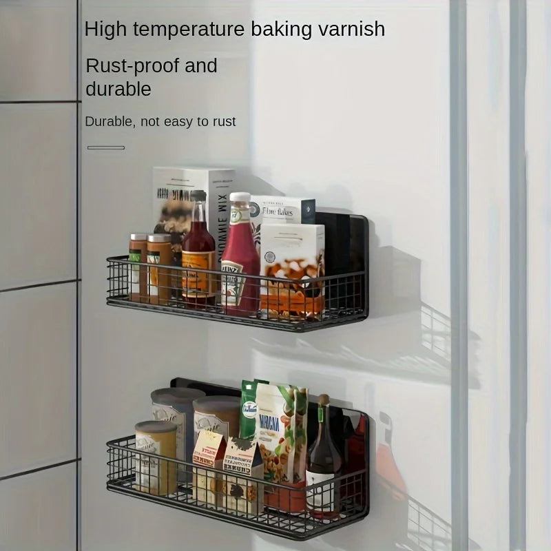 1pc Strong Magnetic Spice Rack-No-Drill,Space-Saving Kitchen Organizer for Refrigerator & Microwaves with Super Magnetic Suction