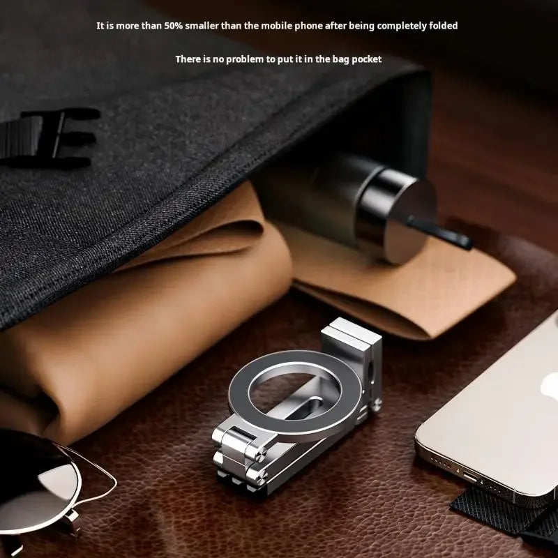 For MagSafe Plane Phone Holder – Portable Magnetic 360° Rotating Foldable Tripod for Travel, Car & Desk
