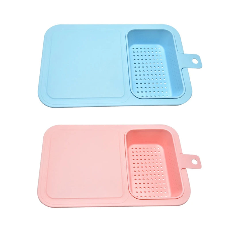 1PC multi-functional sink cutting board Kitchen vegetable and fruit cutting board 2-in-1 removable drain basket cutting board