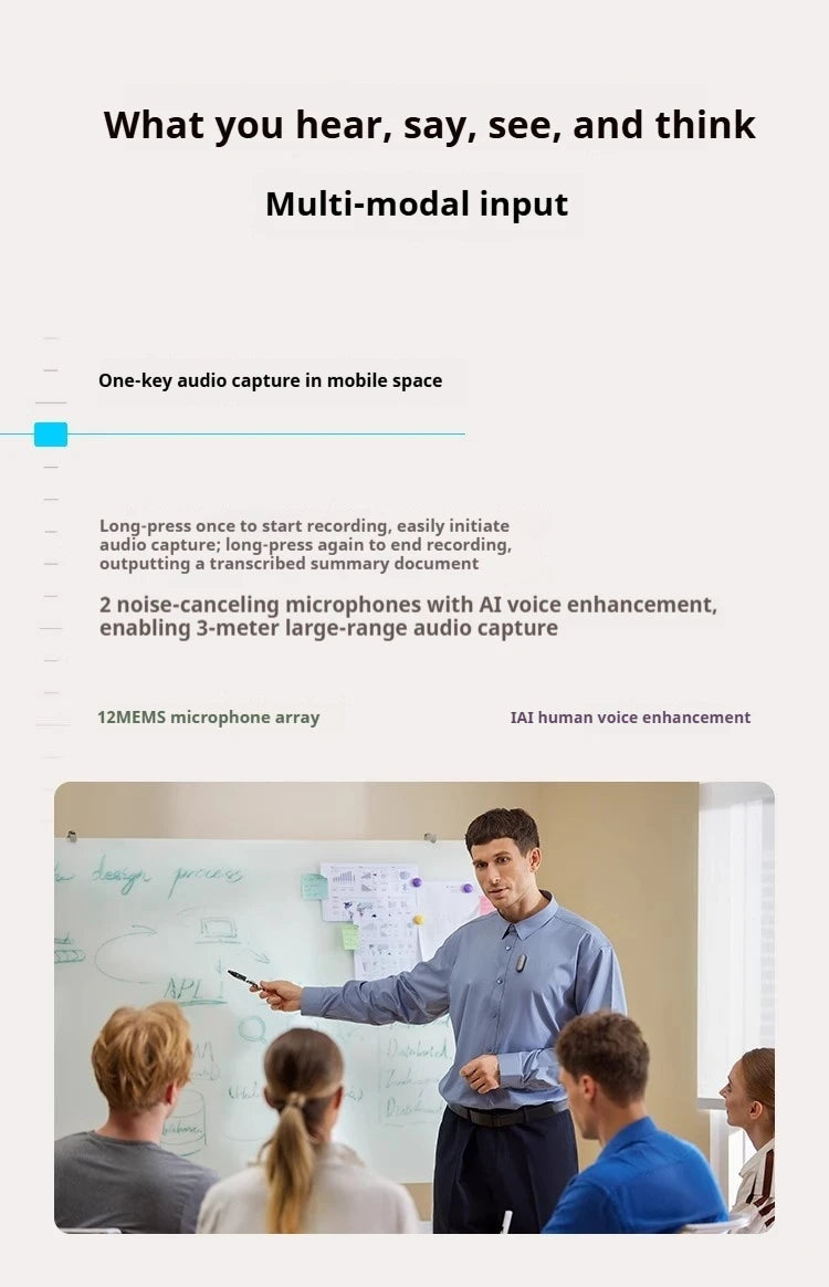 New Plaud Notepin S Wearable AI Voice Recorder, AI Notetaker, Smart Transcription & Summarization, with Wristband & lapel clip