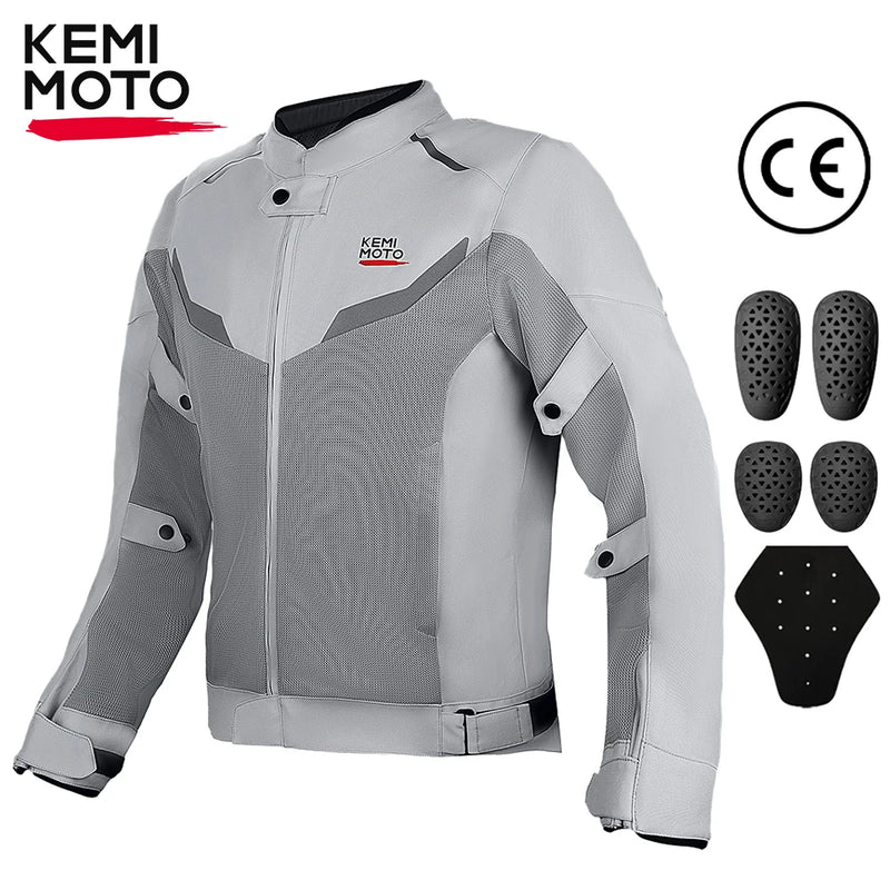 Motorcycle Riding Jacket Men Breathable Summer Clothing Built-in CE Protector Gear Soft Mesh Cycling Motocross Off-road Outfit