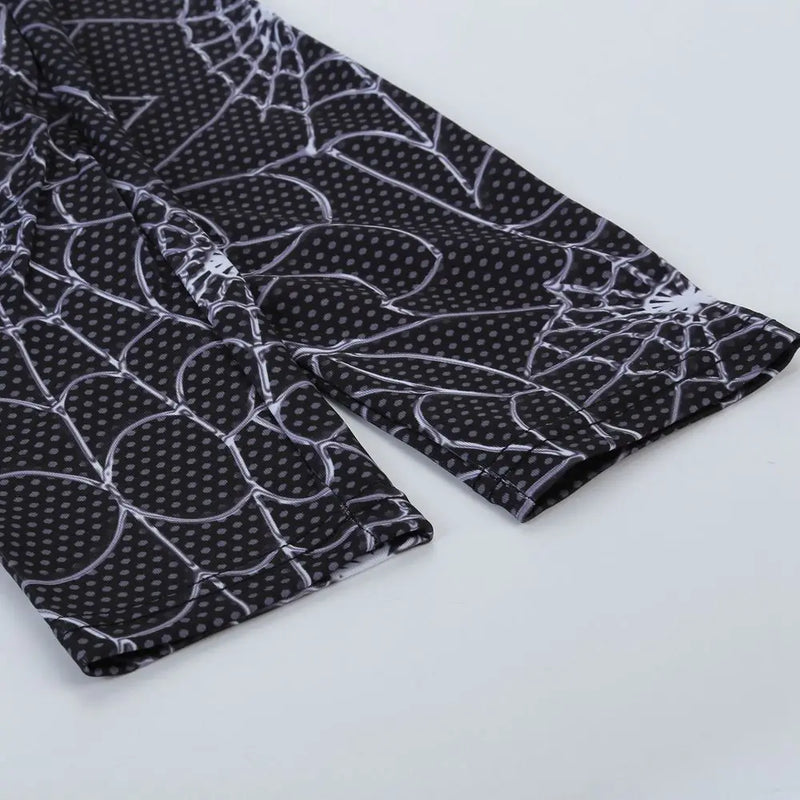 High Waist Fashion Leggings Women Fitness Running Yoga Leggings Pants Energy Gym Tight Leggings spider web printed Leggings