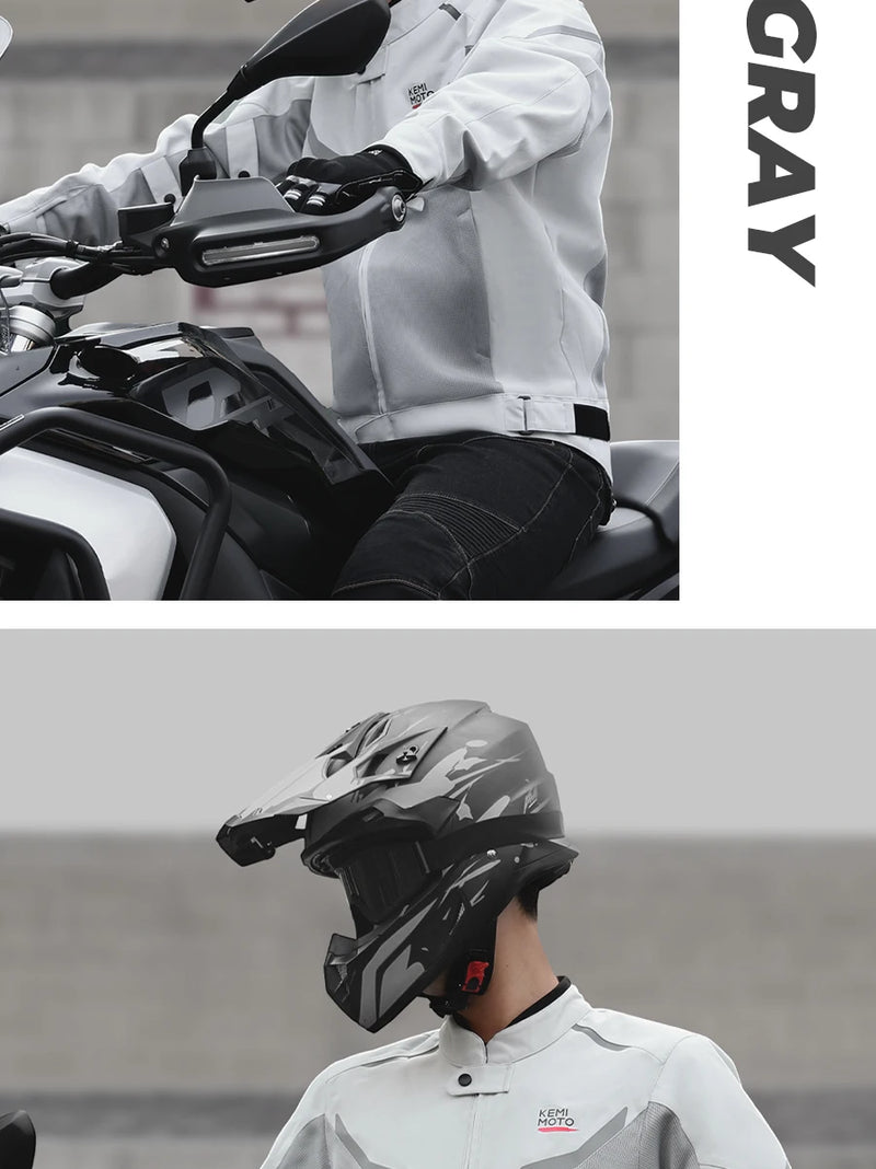 Motorcycle Riding Jacket Men Breathable Summer Clothing Built-in CE Protector Gear Soft Mesh Cycling Motocross Off-road Outfit