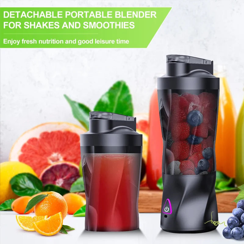 2025 Portable Electric Blender Juicer USB Rechargeable Mini Smoothie Blender Personal Fruit Mixer for Home Office Travel