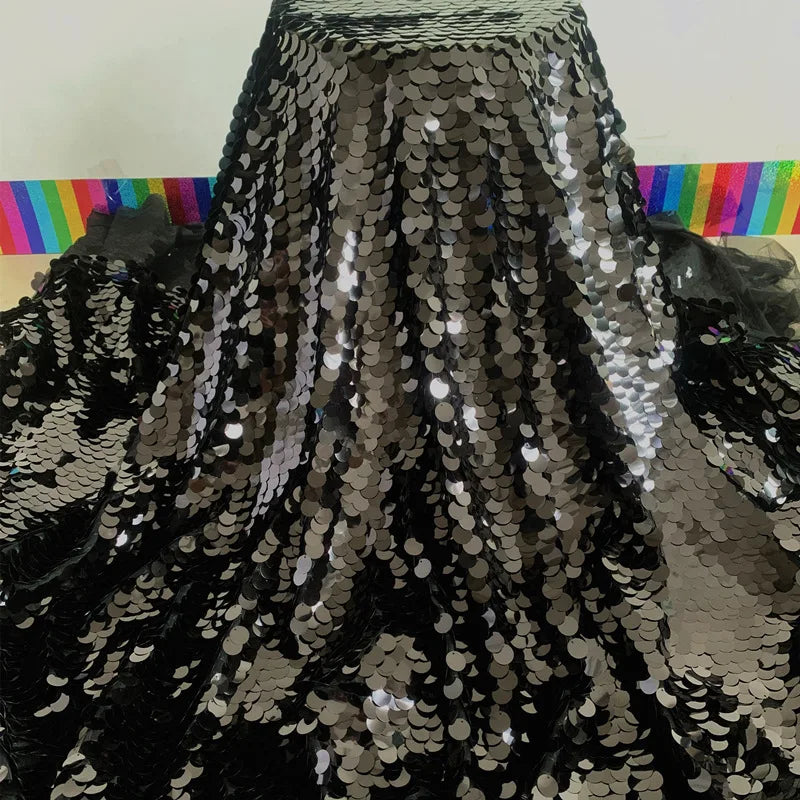 Iridescent Shiny Mermaid Scale Fabric Laser Sequins Glitter Fabric For Diy Tablecloth Garment Wedding Party Background Decor
