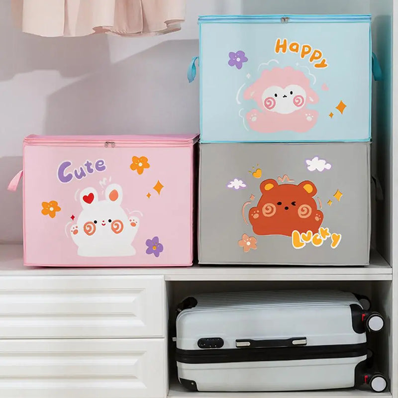 Folding Storage Basket Linen Storage Fabric Wardrobe Bedroom Closet Laundry Toys Basket Clothes Organizer Storage Box