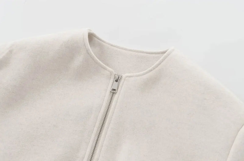 Oversized Soft Bomber Jacket for Women – Casual Long Sleeve Zip-Up Coat for All Seasons