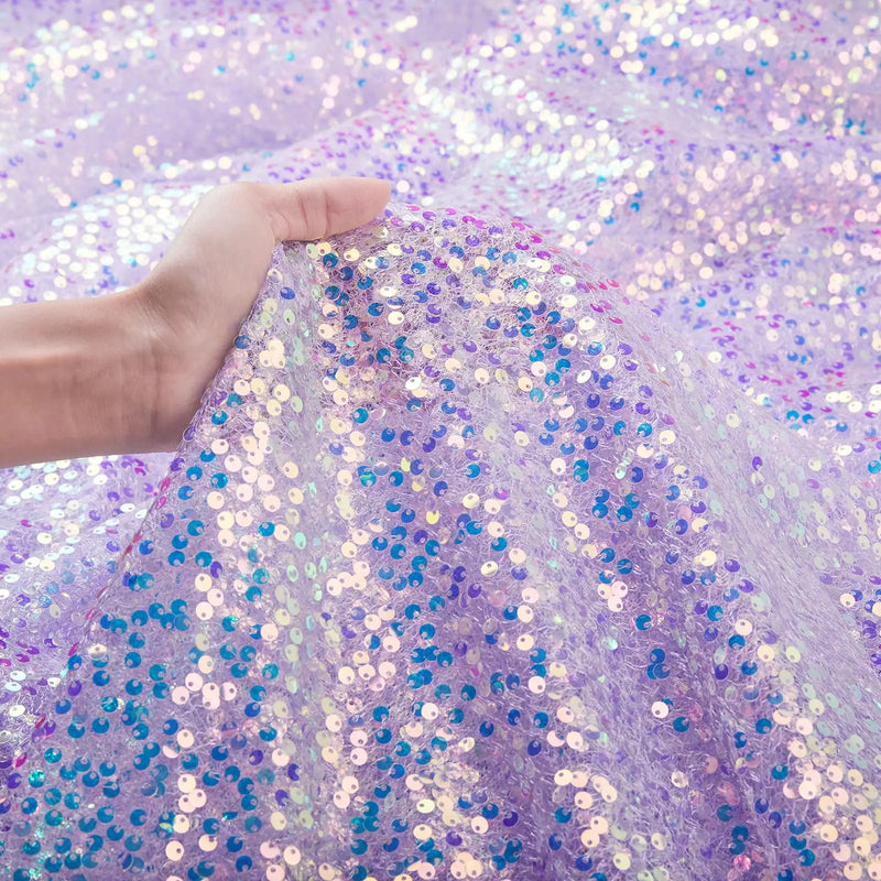 Sequin Fabric Iridescent Mermaid Glitter Fabric Pink Sparkly Fabric for Wedding Costumes Sewing Dress Tablecloth DIY Crafts Gift