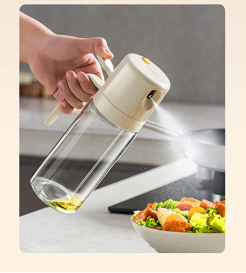 550ML Oil Sprayer Bottle BBQ Cooking 2 in 1 Oil Dispenser Olive Oil Pourers Sprayer Kitchen Baking Oil Mister Vinegar Bottle