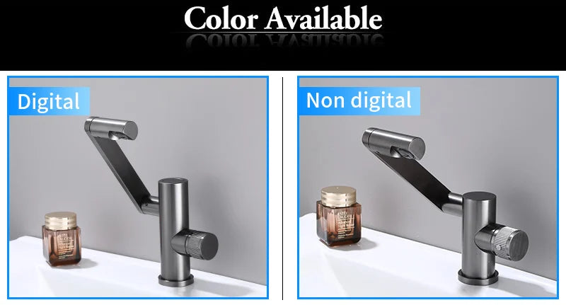 Digital Display LED Basin Faucet 360 Rotation Multi-function Stream Sprayer Hot Cold Water Sink Mixer Wash Tap For Bathroom