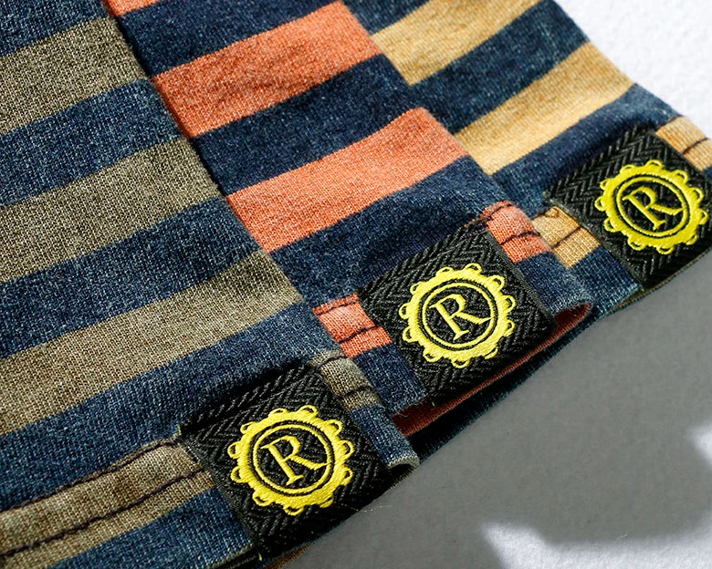 Men’s Striped Cotton T-Shirt – Slim Fit Vintage Washed Short Sleeve Tee | Tatiana Haven