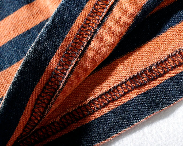 Men’s Striped Cotton T-Shirt – Slim Fit Vintage Washed Short Sleeve Tee | Tatiana Haven