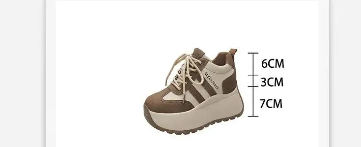 2025 New 10cm Womens Chunky Sneakers Lightweight Lace Up Casual Shoes Fashion Spring Platform Sports Shoes Comfortable Sneakers