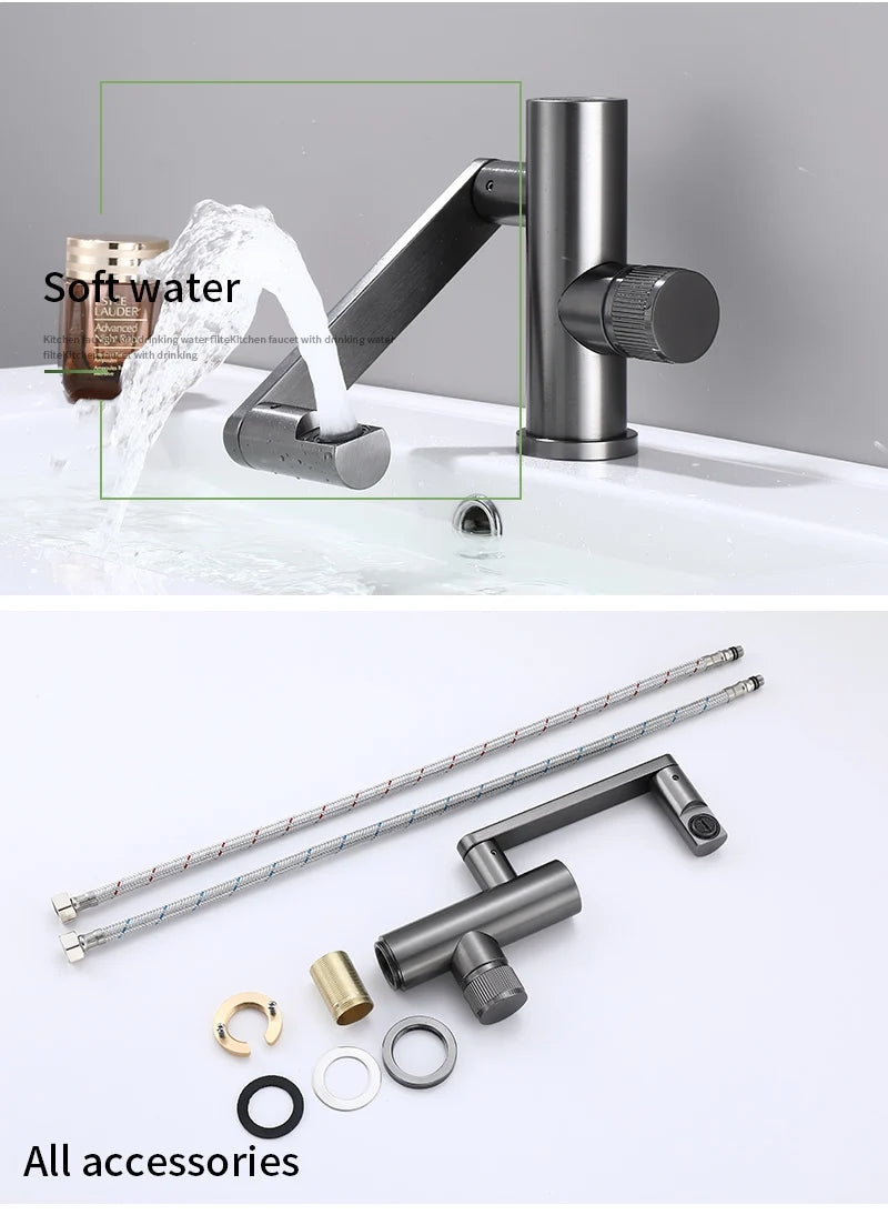Digital Display LED Basin Faucet 360 Rotation Multi-function Stream Sprayer Hot Cold Water Sink Mixer Wash Tap For Bathroom