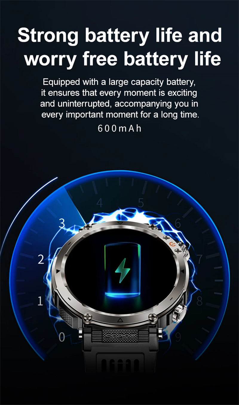 LIGE 600mAh Battery Smart Watch Men 1.7&