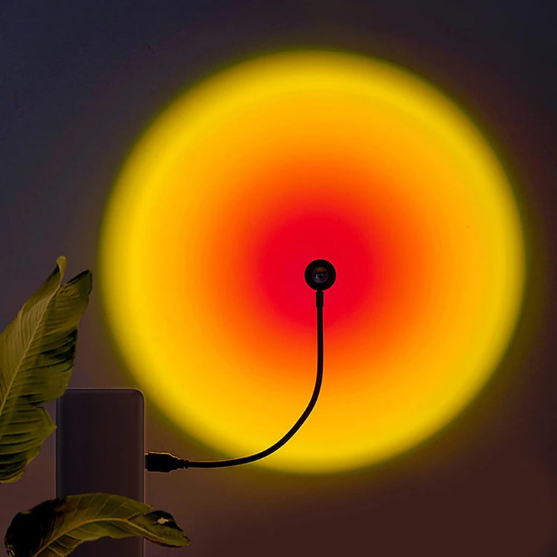 USB Sunset Lamp LED Rainbow Neon Night Light Projector Photography Wall Atmosphere Lighting for Bedroom Room Decor Nightlights