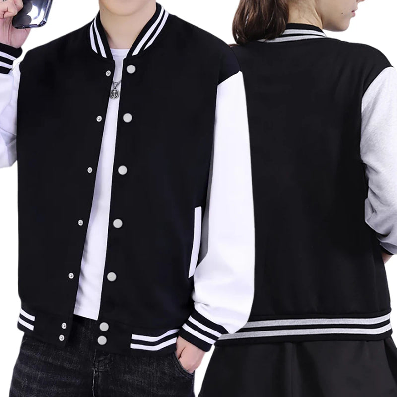 Black White Jacket Coats 5XL Loose Oversized Clothes Casual Men Women Baseball Clothes Couple Street Coat Warm Fleece Jackets