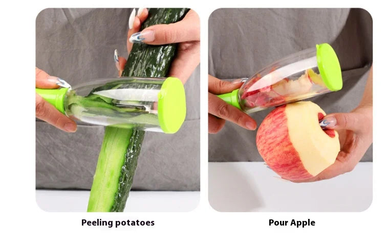 Fruit peeler with storage box for household peeling storage kitchen special anti-splash fruit and vegetable peeler
