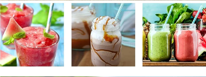 Biodegradable Light Blue White Paper Straws, Pack of 100 Party Straws for Juice, Cocktail, Smoothies, Birthday, Wedding