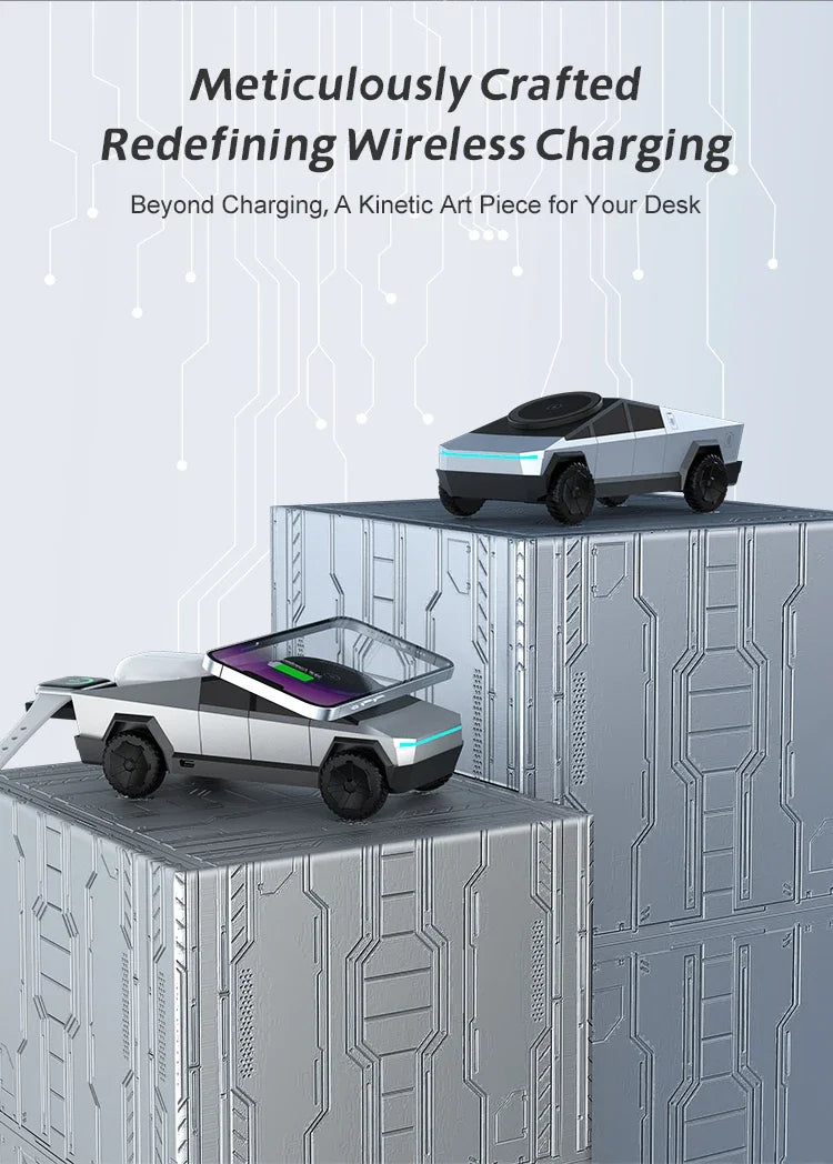 Cybertruck 3-in-1 Qi2 Wireless Charger | iPhone, iWatch & AirPods Dock