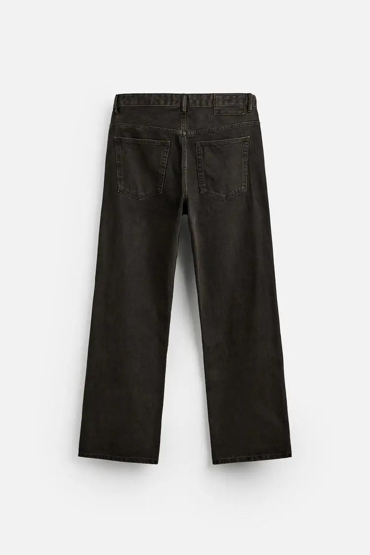 Men’s Retro Cotton Denim Jeans – Loose Fit Straight-Leg Casual Trousers, Comfortable and Wear-Resistant for Autumn & Winter
