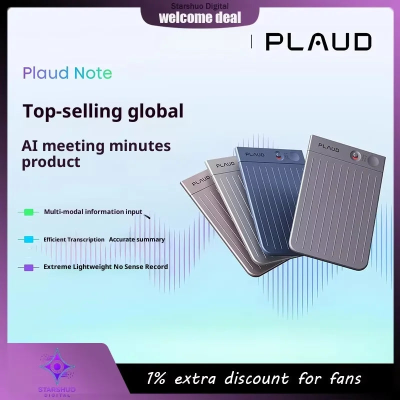Plaud Note AI Minutes Device AI-Powered Meeting Summary from Voice Recorder Transcription  Dual Recording Mode lightweight 64GB