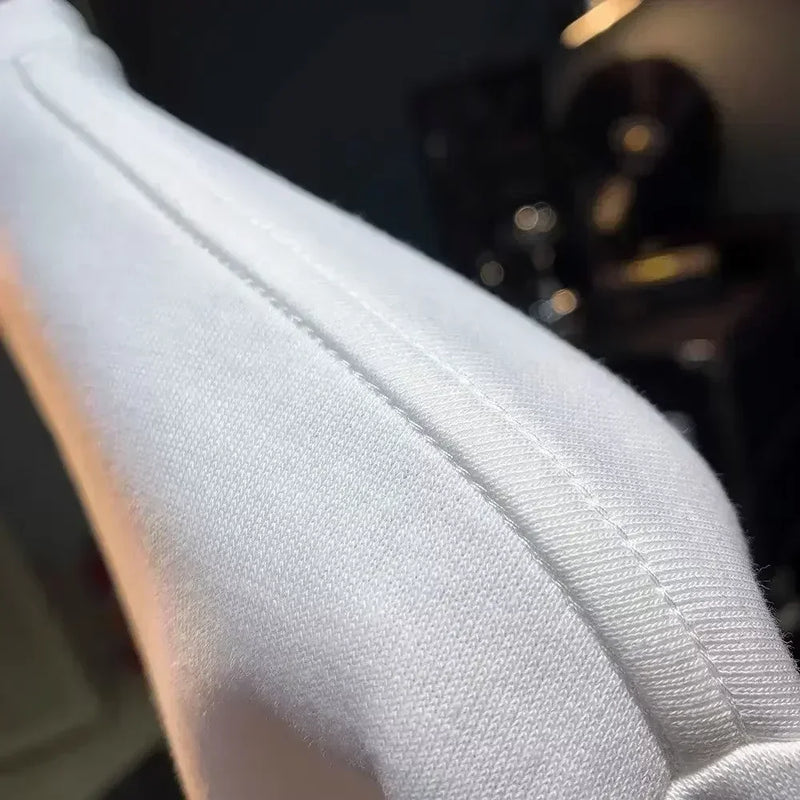 Men Oversized Dark Grey Graphic Sweatshirts Hoodied PARIS Printed Long Sleeve T-shirt Cotton Hiphop Tees Sports Top Men Clothing