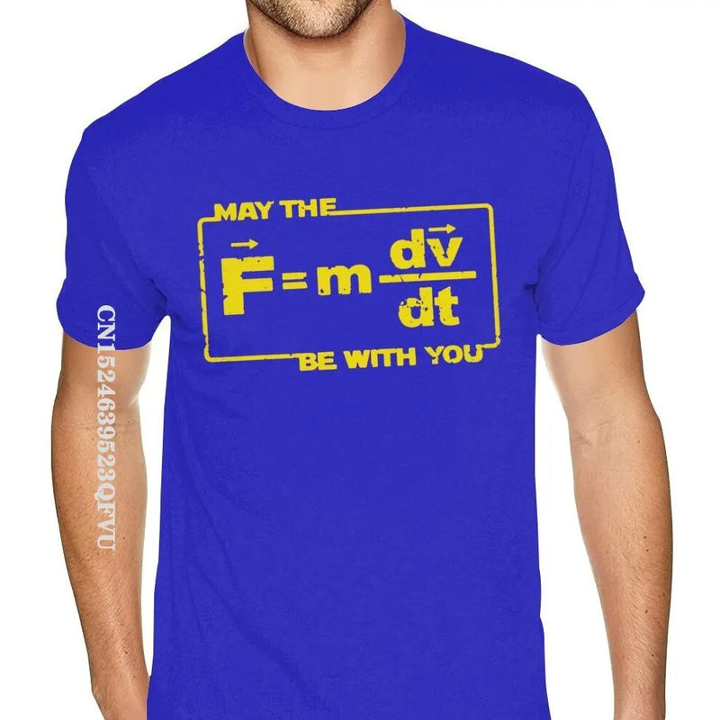 Oversized “May The Force” Star Equation T-Shirt – Funny Physics & Space Graphic Tee for Men and Women