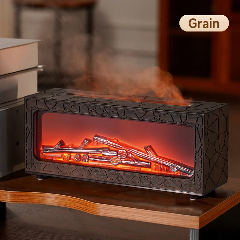 Air Humidifier Essential Oil Diffuser Flame Aroma Humidifier Home Room Fragrance Diffuser with Night Light Aromatherapy Diffuser