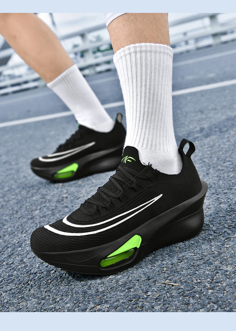 Casual Sneakers Air Cushion Running Shoes Jogging Marathon Men Sports Breathable Lightweight Comfortable Nonskid Leisure Sneaker