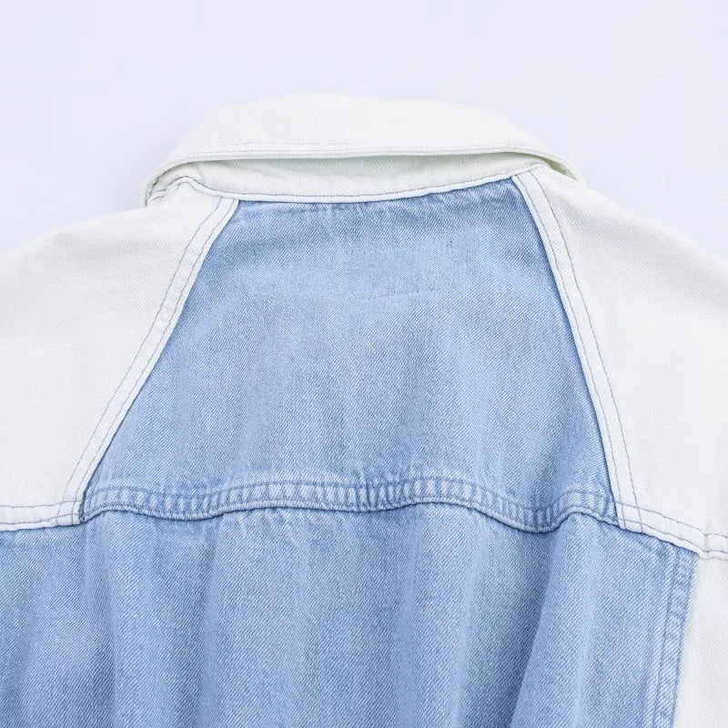 MUJER Denim Bomber Jackets for Women Varsity Cropped Jacket Woman Streetwear Outerwears Women&