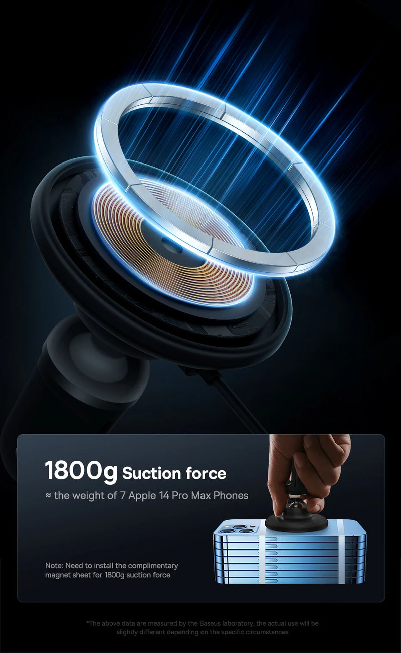 Baseus Magnetic Wireless Charger Car Phone Holder 15W Fast Charging Wireless Car Charger Holder For iPhone 16 15 14 13 Car Mount