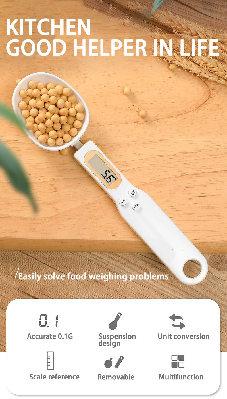 LCD Digital Kitchen Scale 500g 0.1g Measuring Food Spoon Scale Mini Kitchen Tool for Milk Coffee Scale Weight Measuring Spoon