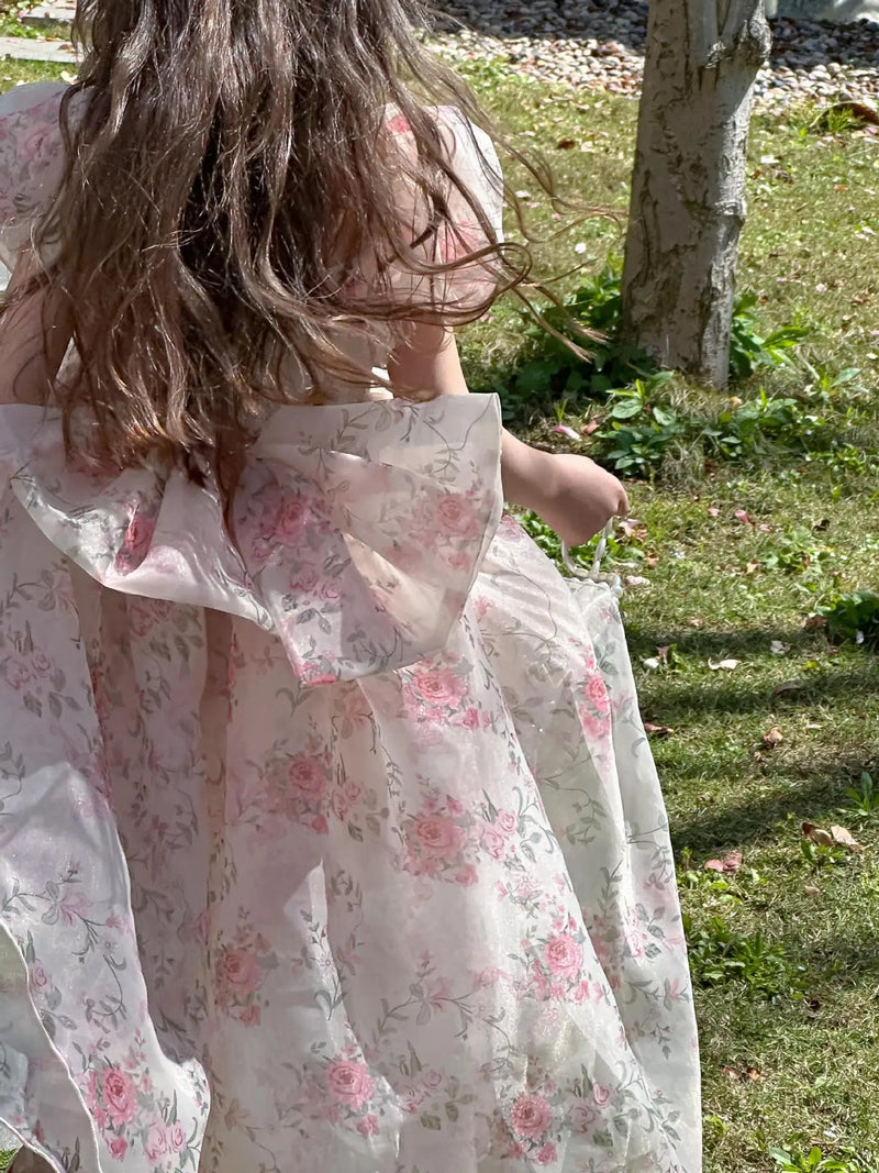 Casual Summer Girls Princess Dress – Sweet Floral Bow Knot Style