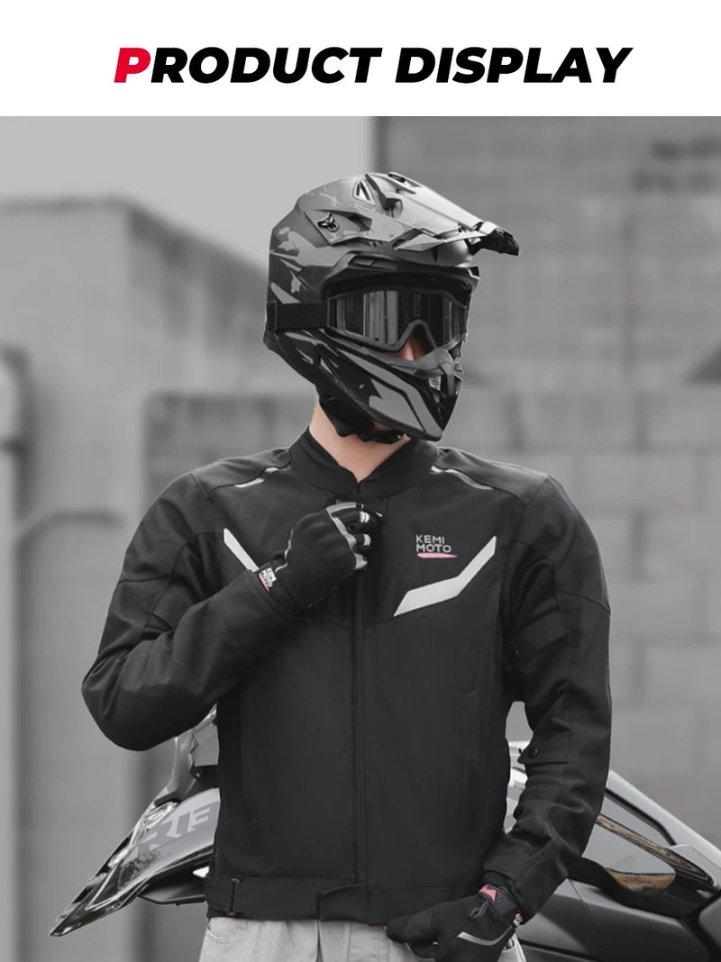 Motorcycle Riding Jacket Men Breathable Summer Clothing Built-in CE Protector Gear Soft Mesh Cycling Motocross Off-road Outfit
