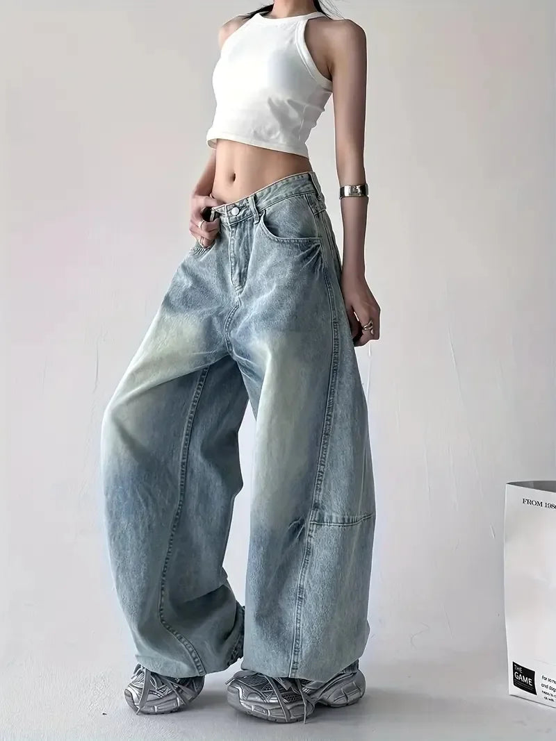 Loose hip hop street jeans jeans street women&