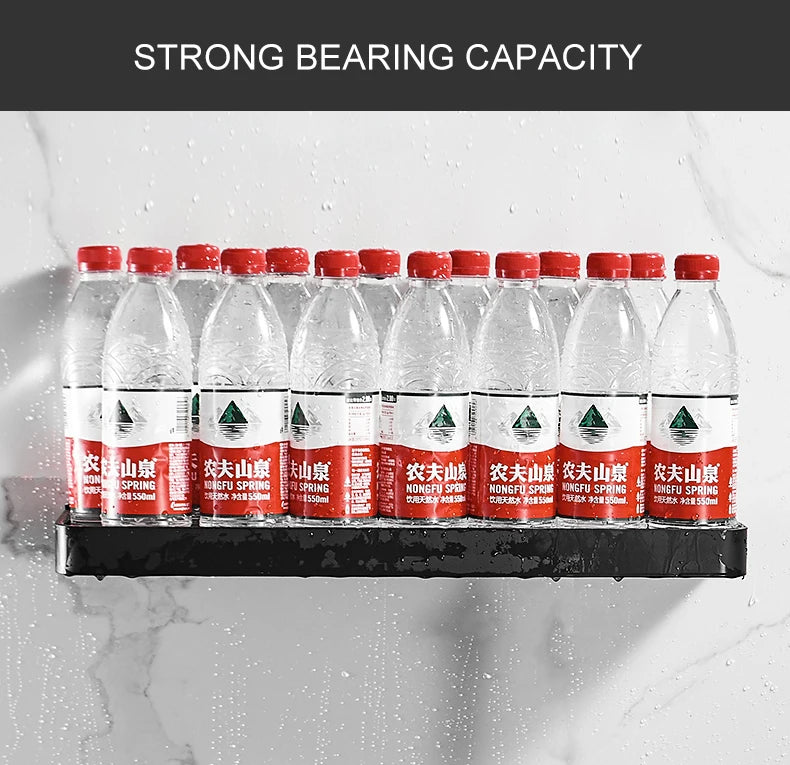 Punch-free Black Bath Shelves Bathroom Shelf Nail-free Shampoo Holder Shelves Storage Shelf Rack Bathroom Basket Holder ML1018