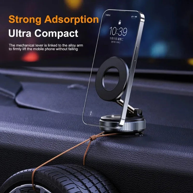 New foldable vacuum adsorption magnetic car phone holder 2025 suction cup dedicated navigation phone holder